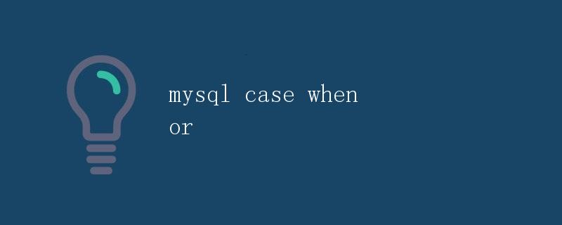 MySQL CASE WHEN OR