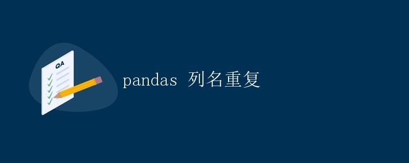 pandas 列名重复 pandas 列名重复