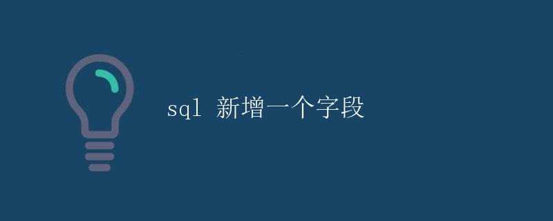 SQL 新增一个字段