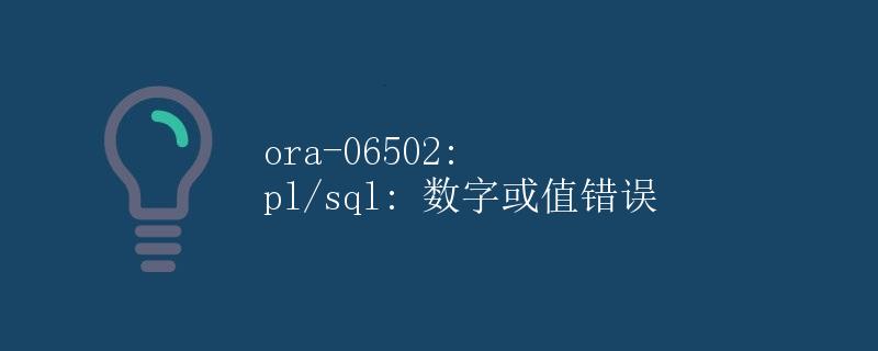 ora-06502: PL/SQL: 数字或值错误