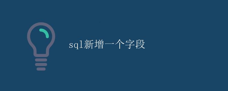 SQL新增一个字段