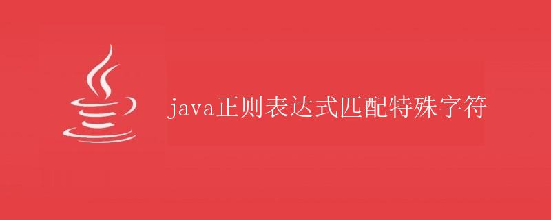 Java正则表达式匹配特殊字符