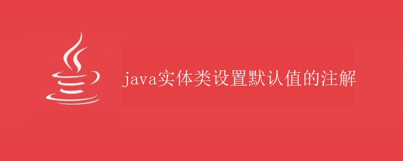 Java实体类设置默认值的注解
