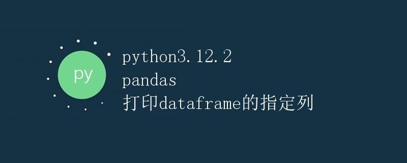 pandas打印dataframe的指定列