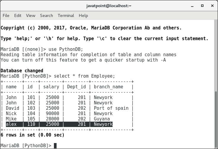 Python MySQL更新操作