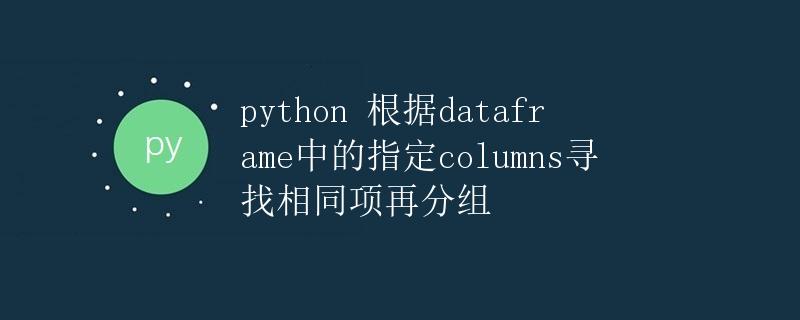 Python 根据DataFrame中的指定columns寻找相同项再分组