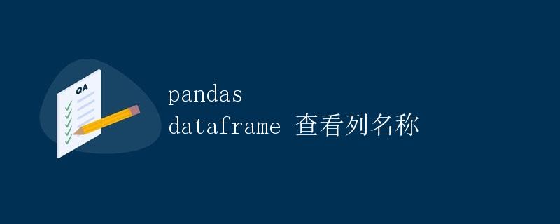 pandas dataframe 查看列名称