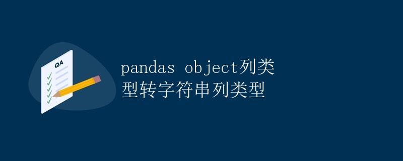 pandas object列类型转字符串列类型