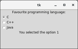 Python Tkinter单选按钮
