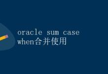 Oracle SUM CASE WHEN 合并使用|极客笔记