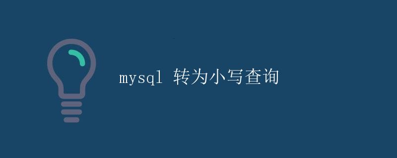 mysql 转为小写查询