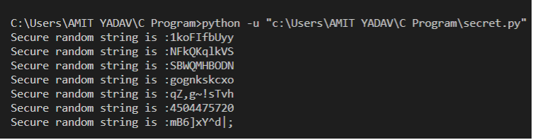 使用Python生成随机字符串的程序
