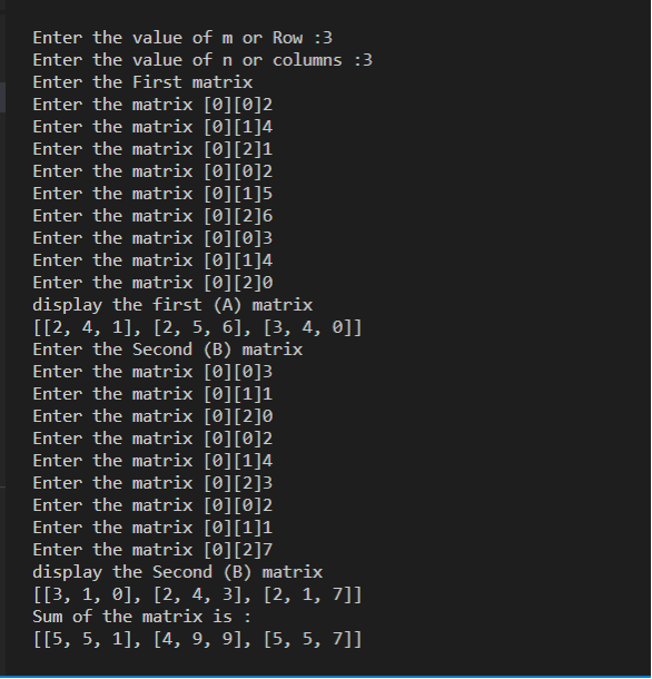 Python 2D数组