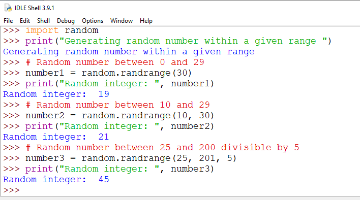 随机生成指定范围内的数 使用的是 Python random randrange() 函数