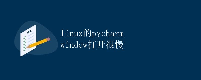 Linux的PyCharm Window打开很慢
