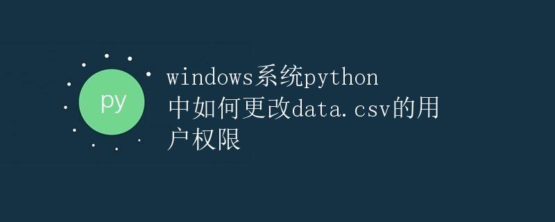 Windows系统Python中如何更改data.csv的用户权限