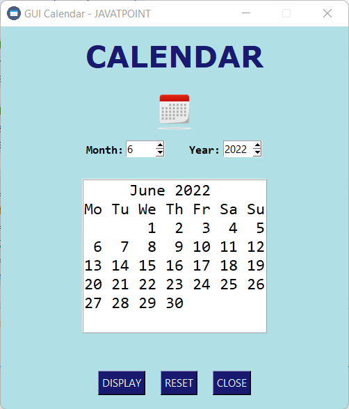 使用Tkinter构建GUI日历