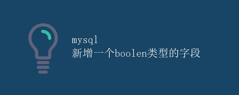 MySQL新增一个boolen类型的字段