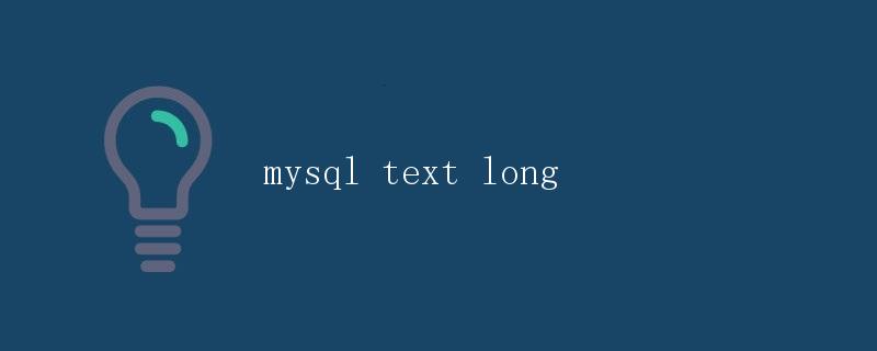 MySQL文本字段和长字段