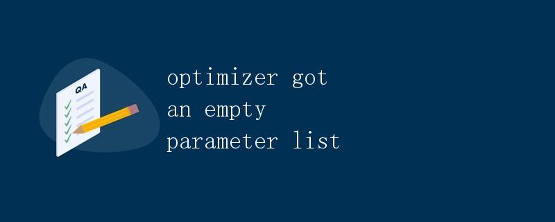 Optimizer参数列表为空的问题