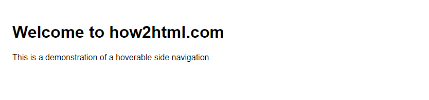 创建一个可悬停的侧边导航栏（HTML, CSS 和 JavaScript）