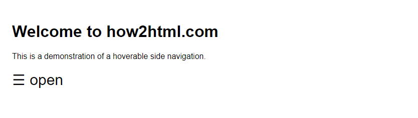 创建一个可悬停的侧边导航栏（HTML, CSS 和 JavaScript）