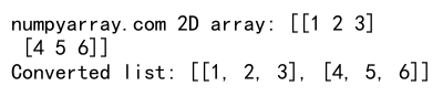 将 NumPy 数组转换为列表