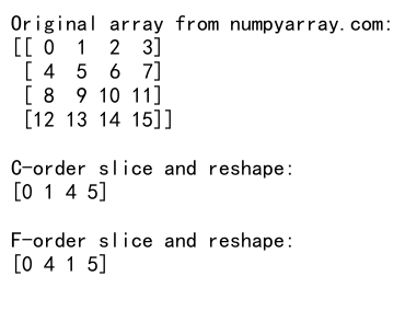 NumPy中reshape函数的order参数详解及应用