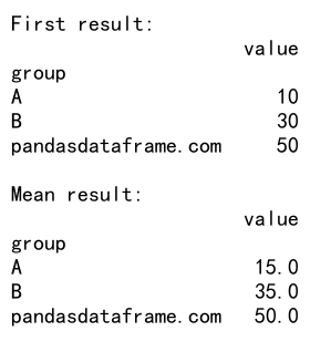 Pandas GroupBy First 方法：高效数据分组与聚合