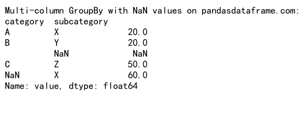 Pandas GroupBy 操作：如何处理包含 NaN 值的数据分组