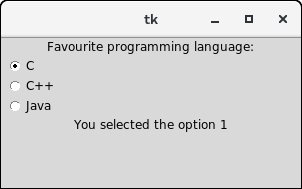 Python Tkinter – 单选按钮|极客笔记