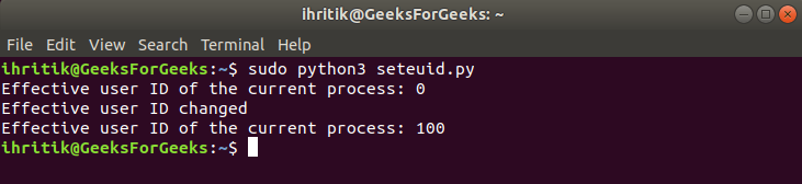 Python os.geteuid()和seteuid()