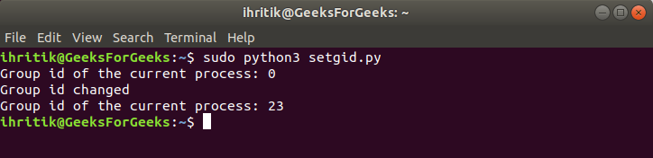 Python os.getgid()和os.setgid()
