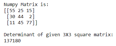 如何用NumPy计算矩阵的行列式？