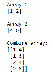 如何建立一个包含两个NumPy数组的所有组合的数组？