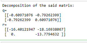 获取一个给定的NumPy数组的QR因式分解