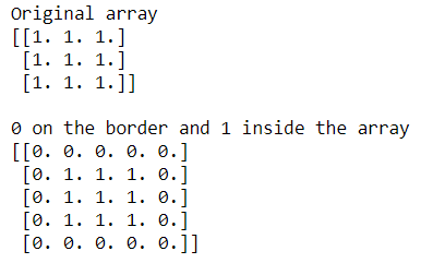 如何在NumPy数组周围添加一个边框？