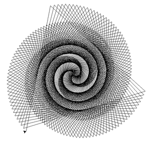 在Python中使用Turtle绘制黑色螺旋形图案