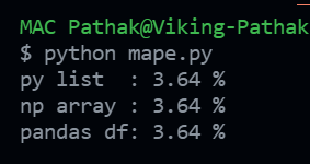 如何在Python中计算MAPE？