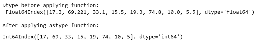 Python Pandas Index.astype()