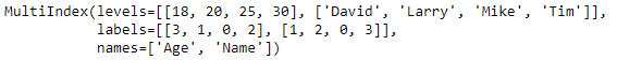 Python Pandas MultiIndex.from_tuples()