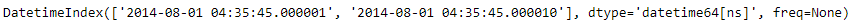 Python Pandas DatetimeIndex.microsecond