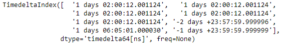 Python Pandas TimedeltaIndex.append()