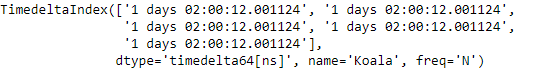 Python Pandas TimedeltaIndex.append()