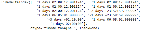 Python Pandas TimedeltaIndex.append()
