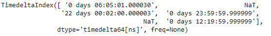 Python Pandas TimedeltaIndex.notnull