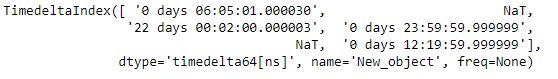 Python Pandas TimedeltaIndex.rename
