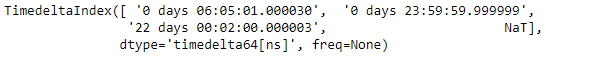 Python Pandas TimedeltaIndex.delete