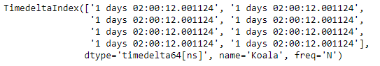 Python Pandas TimedeltaIndex.delete