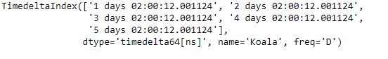 Python Pandas TimedeltaIndex.difference